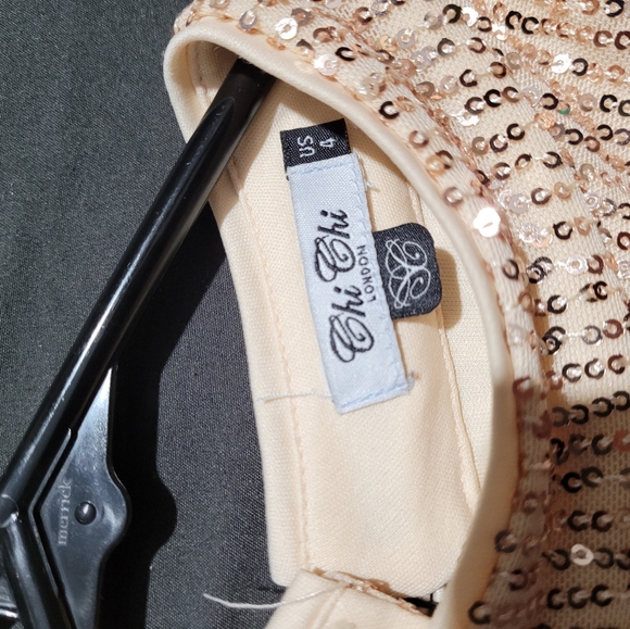 Champagne color evening dress size 4 fits to 10 - Picture 7 of 7